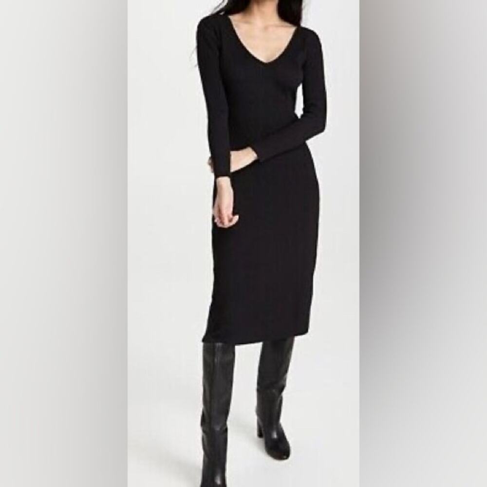 NWT Aritzia Wilfred Free Lisiere Black Long Sleeve  Knit Dress S